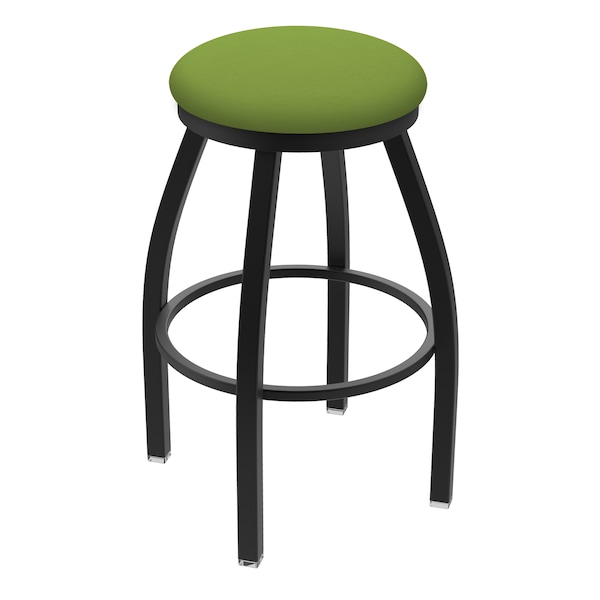 36" Swivel X-Tall Bar Stool, Black Wrinkle, Canter Kiwi Green Seat